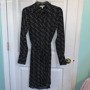 collared business casual patterned dress